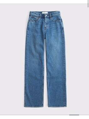 Abercrombie & Fitch Light Blue Straight Leg Jeans Curve love tall